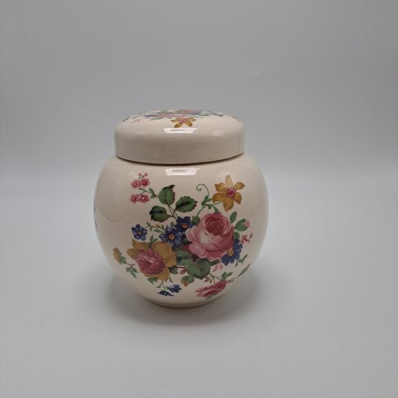 Sadler England Floral Design Ceramic Ginger Jar Lidded Storage Dish - Picture 1 of 16